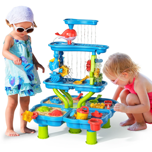 Dinosaur Planet Kids Sand Water Table 4-Tier Sand And Water Play Table Toys For Toddlers Kids, Activity Sensory Tables Outside Beach Toys Boys Girls Christmas Gift