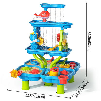 Dinosaur Planet Kids Sand Water Table 4-Tier Sand And Water Play Table Toys For Toddlers Kids, Activity Sensory Tables Outside Beach Toys Boys Girls Christmas Gift